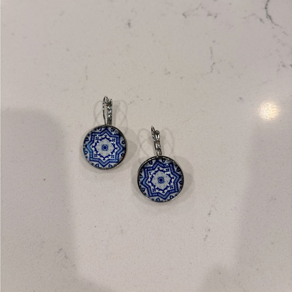 Portuguese tile earrings
